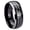 Black 2 Tone Polish Edge, variant on Masonic 32 Duo Line Freemason Concave Black Tungsten Men Ring 10MM