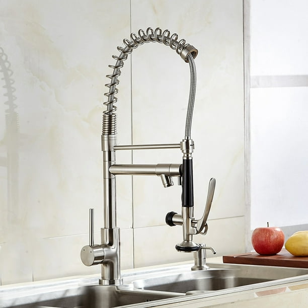 Grifo Mixto, Grifo De Agua Fría Y Caliente, Grifo De Cocina De Rotación De 360 grados De Conexión única, Grifo De Lavabo, Grifo De Resorte De Manguera De Goma De 23,6