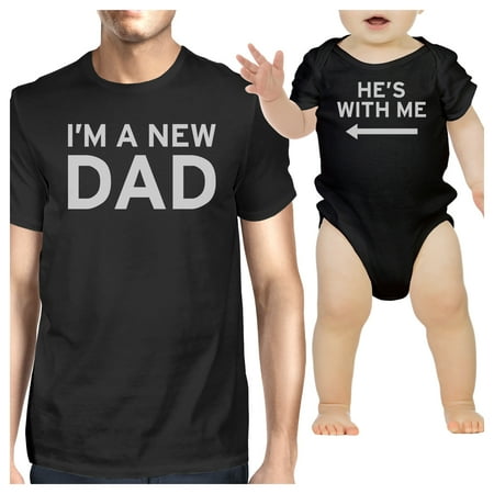 

I m A New Dad Black Dad and Baby Bodysuit Funny Gifts For Baby Shower