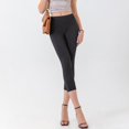thumbnail image 4 of Riforla Women's Leggings Stretch Capri Denim Yoga Pants V Shape Lifting Design Pockets Outerwear High Waisted Fitness Women Tights Black M, 4 of 4