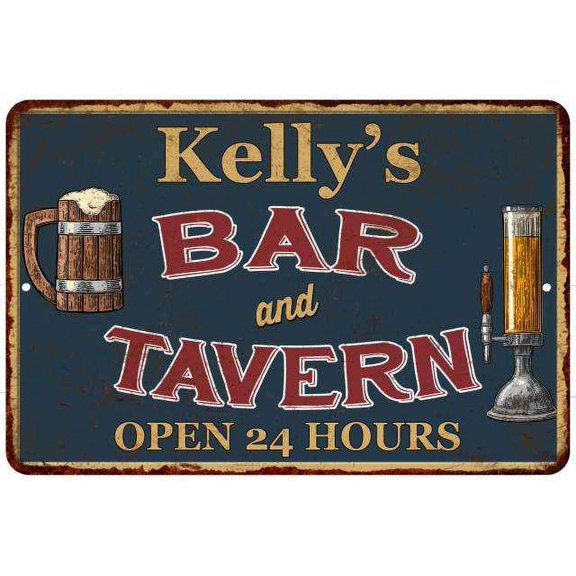Kelly's Green Bar & Tavern Rustic Sign 8 x 12 Matte Finish Metal 108120047356