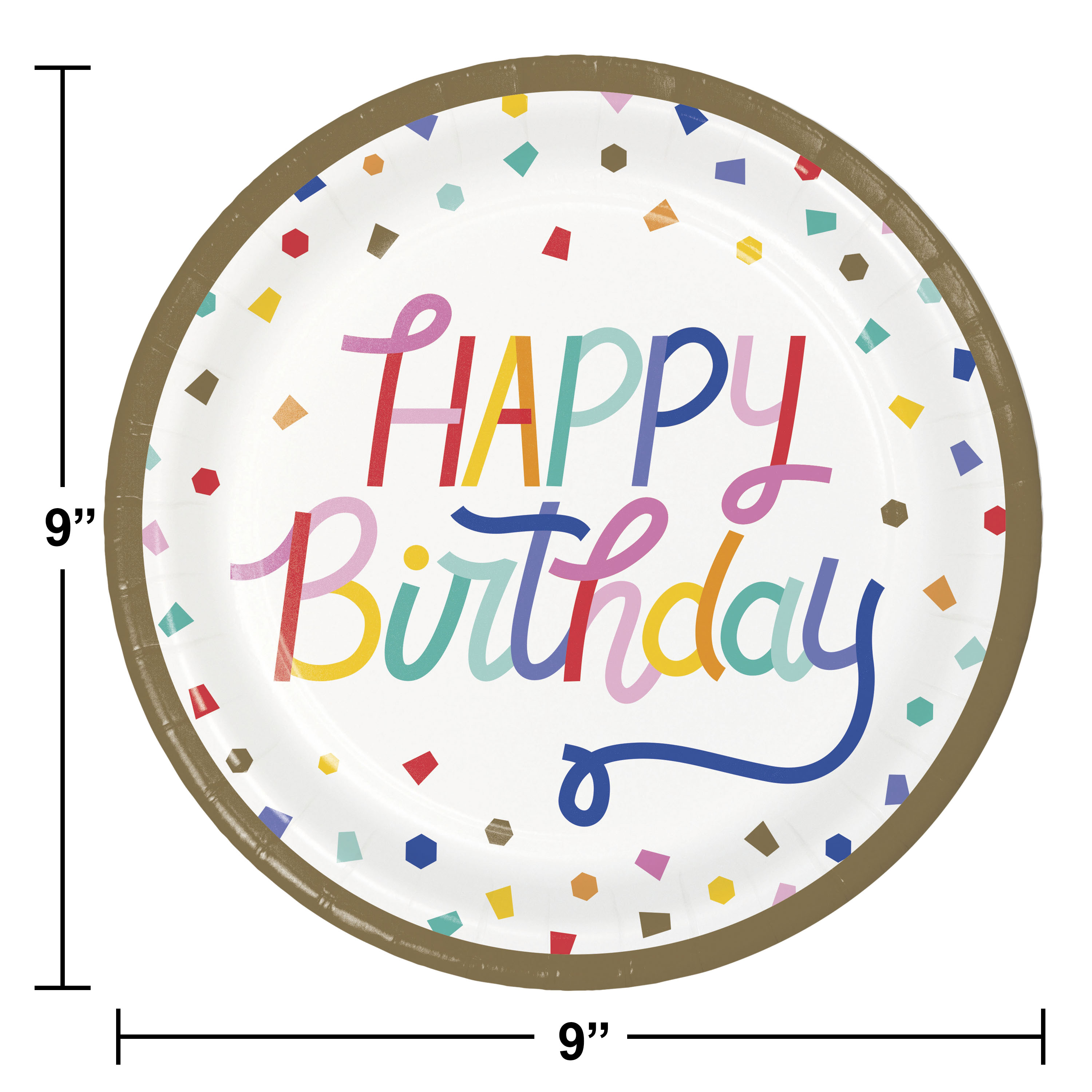 Birthday Confetti Deluxe Tableware and Decorations Kit, Serves 8