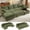 Corduroy Green, variant on BedLuxury 83" Sectional Sleeper Sofa with Pull Out Bed, L Shaped Couch with Storage Seat for Living Room, Gray