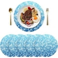thumbnail image 3 of GZHJMY Blue Christmas Snowflake Round Placemats Set of 1, Non-Slip Washable Table Mats for Kitchen Dining Party Home Decor,15.4 Inch, 3 of 7