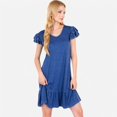 thumbnail image 4 of Women's Ruffle Sleeve V-Neck Dress with Tiered Hem and Relaxed Fit - X Large, Navy, 4 of 7