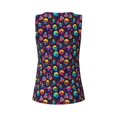 thumbnail image 5 of Lsque mushroom color Skull Printed Workout Tank Tops for Women, Athletic Sports Tank Tops, Compression Sleeveless Dry Fit Shirts,Sleeveless Yoga Shirt-Small, 5 of 9