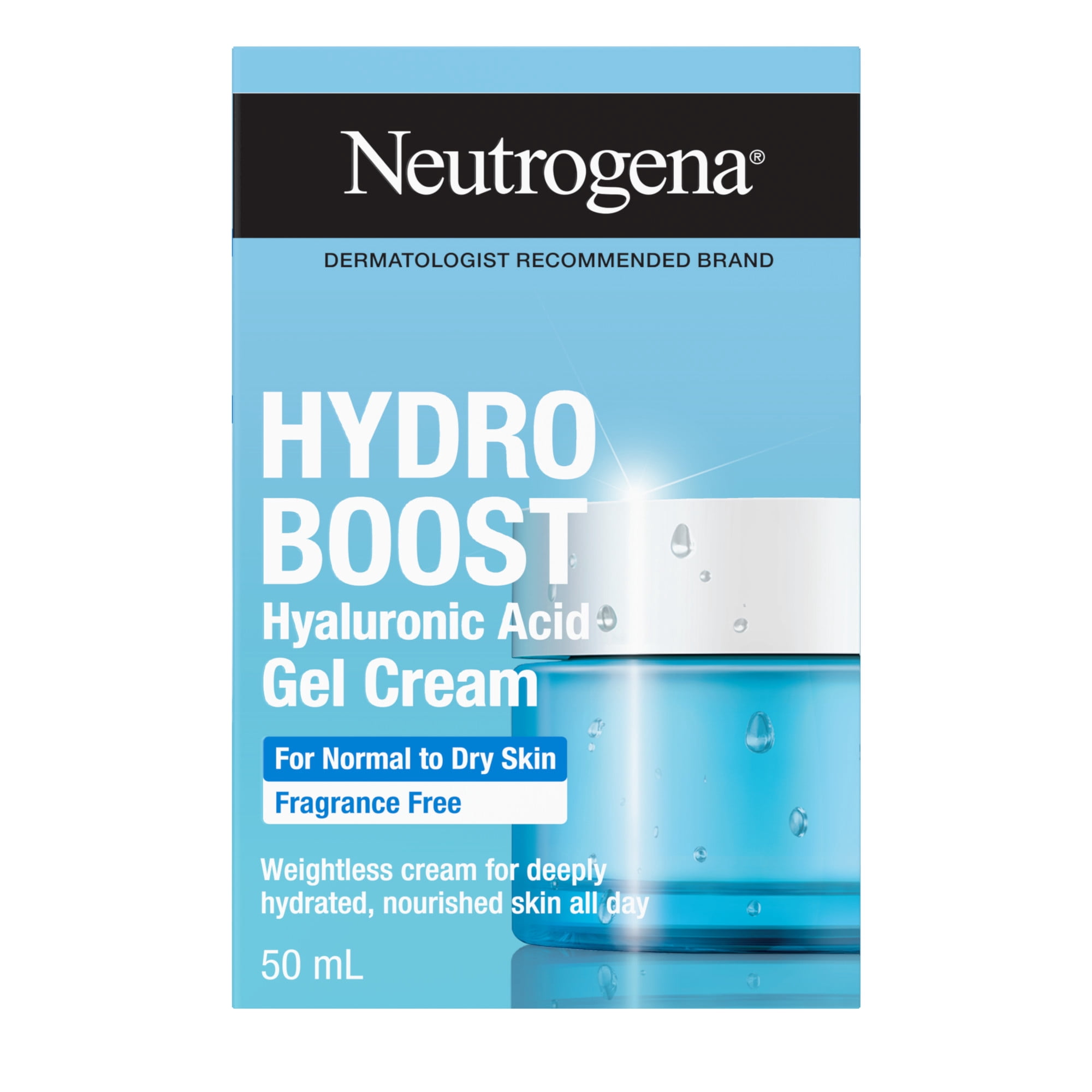 Neutrogena Hydro Boost Fragrance Free Face Moisturizer with Hyaluronic Acid for Dry Skin, Gel Cream Moisturizer For a Refreshing Burst of Hydration & Glowing Skin, Non-Comedogenic