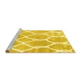 thumbnail image 2 of Ahgly Company Machine Washable Indoor Round Trellis Yellow Modern Area Rugs, 6' Round, 2 of 4