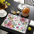 thumbnail image 3 of Tropical Flower and Leaves Table Mats Set of 6, Heat Resistant Wrinkle Free Flax Material with Bloom and Bee Butterfly Print for Garden Dining Table, 3 of 5