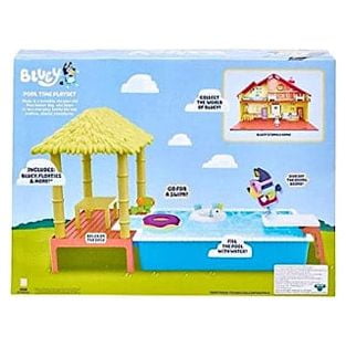 Bluey, Pool Playset and Bluey Figure, 2.5-3 inch Articulated, 4 Accessories, Preschool, Ages 3+