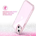 thumbnail image 6 of ULAK Phone Case for iPhone 13, Sturdy Rugged 2 in 1 Hybrid Heavy Duty Shockproof Clear Case for Apple iPhone 13 6.1 inch 2021, Pink Glitter, 6 of 9