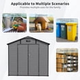 thumbnail image 5 of 10x7.6ft Shed and Outdoor Storage, Garden Tool Resin Shed w/ Double Lockable Doors, All-Weather XXL Patio Storage Sloped Roof, Backyard Bike Shed with 2 Windows, 5 of 7