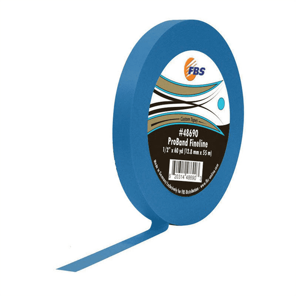 Distribution ProBand 48690 Fine Line Tape, 60 yd L x 1/2 in W, Stabilized Polymer Film, Blue
