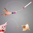 thumbnail image 2 of Juguete para gatos, juguete para gatos, pluma de alambre de acero, palo interactivo para gatos, varita de entrenamiento, juguetes con cuentas y campanas (paquete de 2), 2 of 5