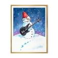 thumbnail image 3 of Designart Christmas Snowman Playing Guitar II Traditional Floating Frame Wall Art, 3 of 4