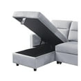 thumbnail image 6 of Ruby Light Gray Velvet Reversible Sleeper Sectional Sofa with Storage Chaise and Side Pocket, 6 of 6