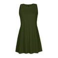 thumbnail image 5 of NXMZXB Summer Dresses for Women 2025 Sleeveless Sundress Loose Fit Casual Scoop Neck Swing T Shirt Dress Beach Cover Up Dresses with Pocket Army Green M, 5 of 6