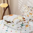 thumbnail image 5 of Manfei Watercolor Farm Zipper Queen Comforter Set with Fitted Sheet and 2 Pillowcases, Rustic Cow Animal Zipper Bedding Set, White, Polkadot Reversible, 4 Pieces, 5 of 7