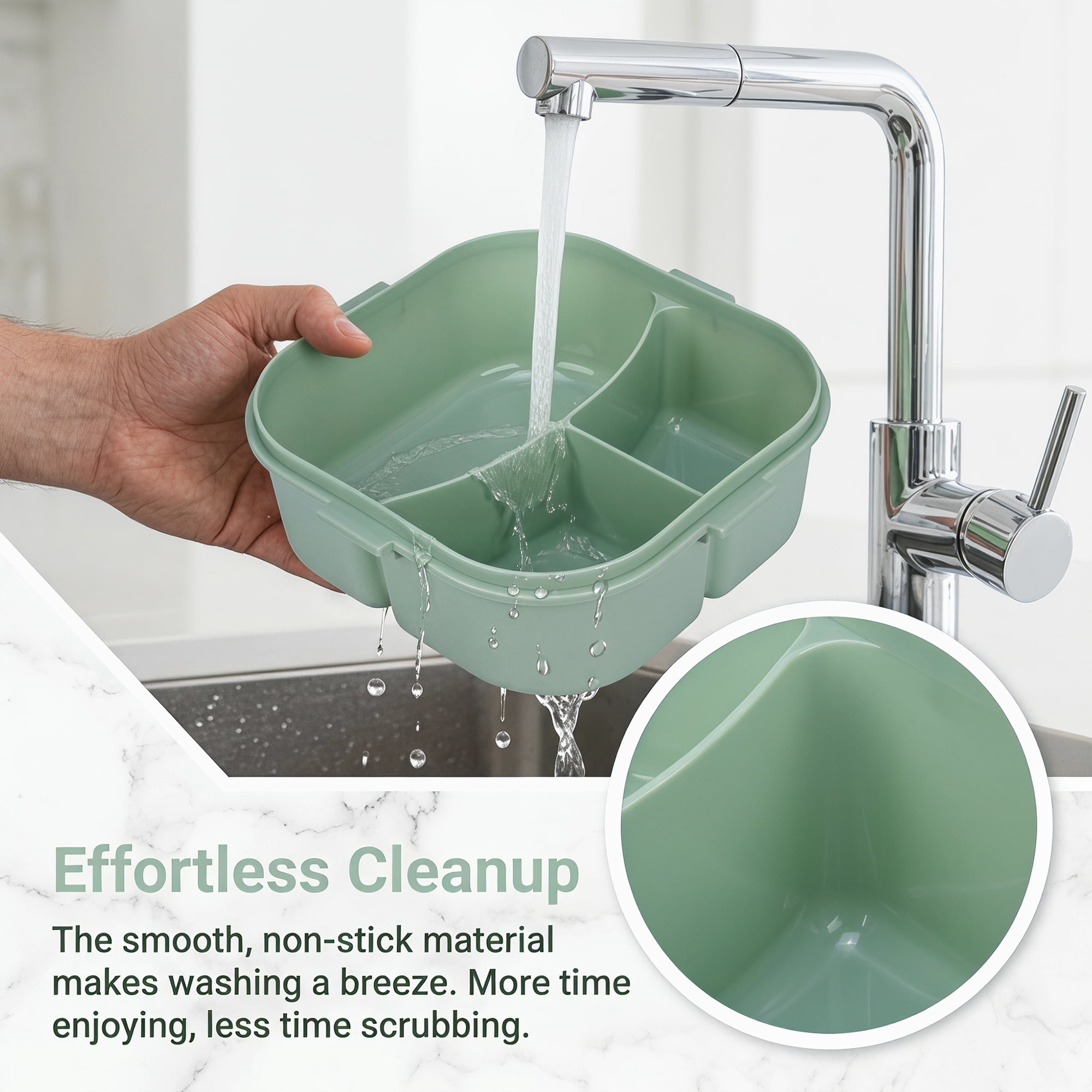 Unique Bargains 1200ml Leak-Proof Meal Prep Lunch Bento Box Green