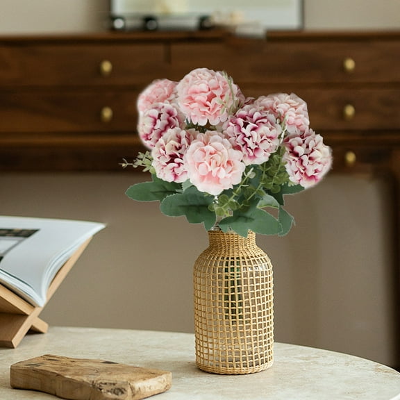 Hmgxay Artificial Flowers, Faux Floral Arrangement for Home Decor, Simulation Blossoms for Weddings, Decorative Chrysanthemum Bouquet for Interior Styling(Hot Pink)