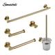 thumbnail image 2 of Brushed Gold Bathroom Accessories Towel Bar Bath Robe Hook Brass Knurled Bathroom Hardware Set Shelf for Towels Paper Tissue Hol My Lux Decor Round, 2 of 26