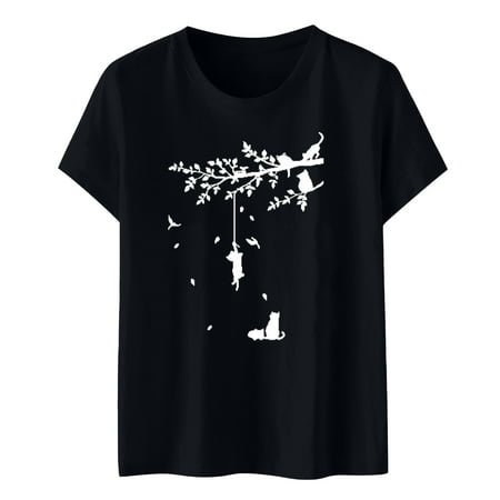 

Graphic Shirts for Women Cute Baseball T Shirt Letter Print Casual Short Sleeve Tops Tee Shirts