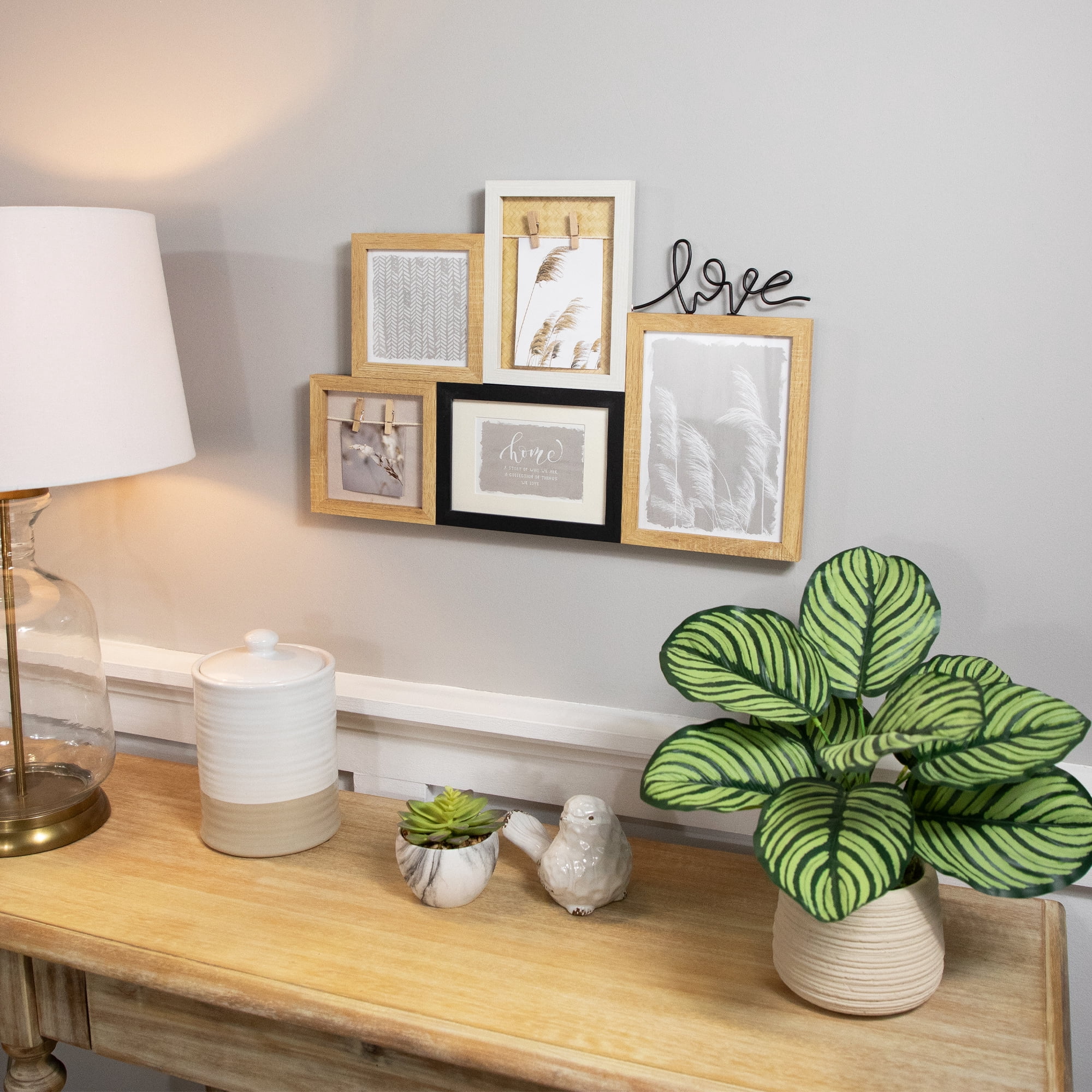 Northlight Wooden "Love" Wall Collage Photo Frame - 20.75" - Beige and Black