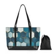 thumbnail image 7 of FORMRS Laptop Tote Bag for Women with 15.6" Computer Compartments Handbag, Dark Blue Hexagon Patterns, 7 of 7
