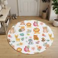 Washable Round Rugs 4ft Cartoon Circle Rug Non-Slip Soft Non-Shedding ...