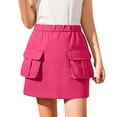 thumbnail image 2 of Tdoqot Girls Cargo Skirts with Pockets- Casual Summer Fashion Elastic Waist Kids Hiking Mini Skirt Hot Pink Size 14, 2 of 9