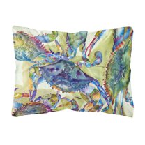Carolines Treasures 8512PW1216 Crab All Over Canvas Fabric Decorative Pillow, 12H x16W, multicolor