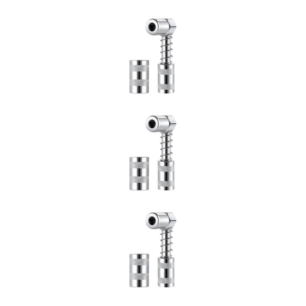 Adaptador de boquilla de grasa Kenally de metal 90 grados plateado
