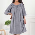 thumbnail image 2 of StSilkitty Robes for Women Lightweight Long Sleeve Loungewear Fall Winter Solid Color Comfy Bathrobe House Coats, 2 of 7