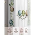 thumbnail image 6 of Easter Colored Egg Sheer Curtains 2 Panels Set Green Leaf Blue Egg Plants Spring Sheer Window Curtains Light Filtering Rod Pocket Voile Drapes for Bedroom Living Room 52"x45", 6 of 8