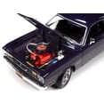 thumbnail image 3 of 1970 Plymouth Duster 340 Violet Metallic with Black Stripes "Mecum Auctions" 1/18 Diecast Model Car by Auto World, 3 of 6