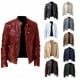 thumbnail image 2 of Ropa de hombre europea y americana, chaqueta de cuero para hombre, adolescente, cuello Vertical, Punk, chaqueta de cuero para motocicleta, 2 of 6