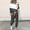 Grey, variant on CHUANK Sweatsuits 2pcs Sets Womens Jogger Set Long Sleeved Color Blocking Leisure Fashion Loose Round neck Two Piece Sweatpants Joggers Gray Size L