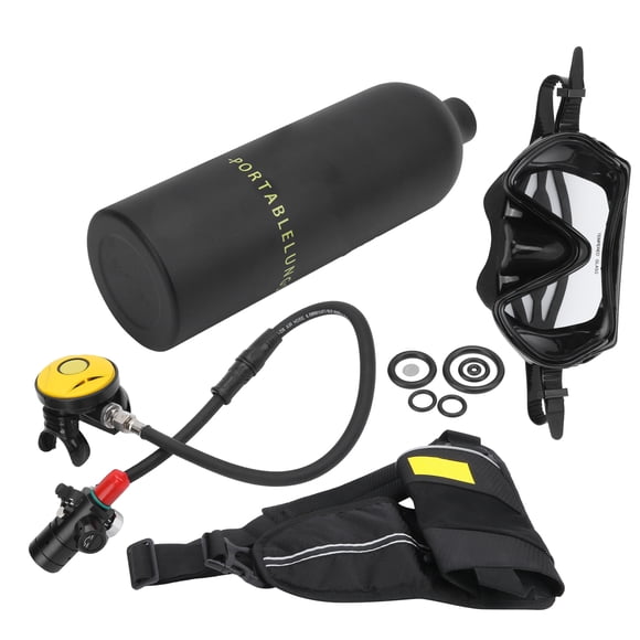 Tank, Oxygen Tank Diving Set 1L 360° For Diving For Diving Black