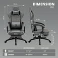 thumbnail image 2 of GOOSEA Ergonomic Gaming Chair with Massage Lumbar Support and Footrest — PU Leather Reclining Computer Desk Chair with Pocket Spring Cushion for Adults, Big and Tall Game Chair, Grey, 2 of 7