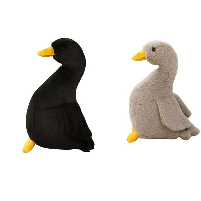 Jifengmusical - 2 muñecos de peluche para sofá, diseño de pato, para bebé 30cm Gris 40cm Negro
