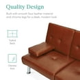 Best Choice Products Modern Faux Leather Convertible Futon Sofa w