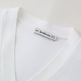 thumbnail image 3 of Suéter de punto blanco de una sola botonadura a la moda para mujer, cuello en V vintage, mangas largas, atuendos elegantes para mujer, 3 of 5