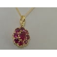 thumbnail image 3 of LBG Womens Solid Yellow 10K Gold Natural Pink Tourmaline Large Cluster Pendant Necklace with 20" Chain, 3 of 6