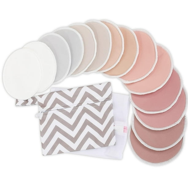 Almohadillas de lactancia reutilizables KeaBabies Lovelle, paquete de 14, 4 capas