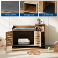 thumbnail image 6 of Babevy Large Hidden Cat Litter Box Cabinet, Double Door Enclosure Furniture with Storage Shelf, Side Table & Anti-Tracking Mat, 6 of 7