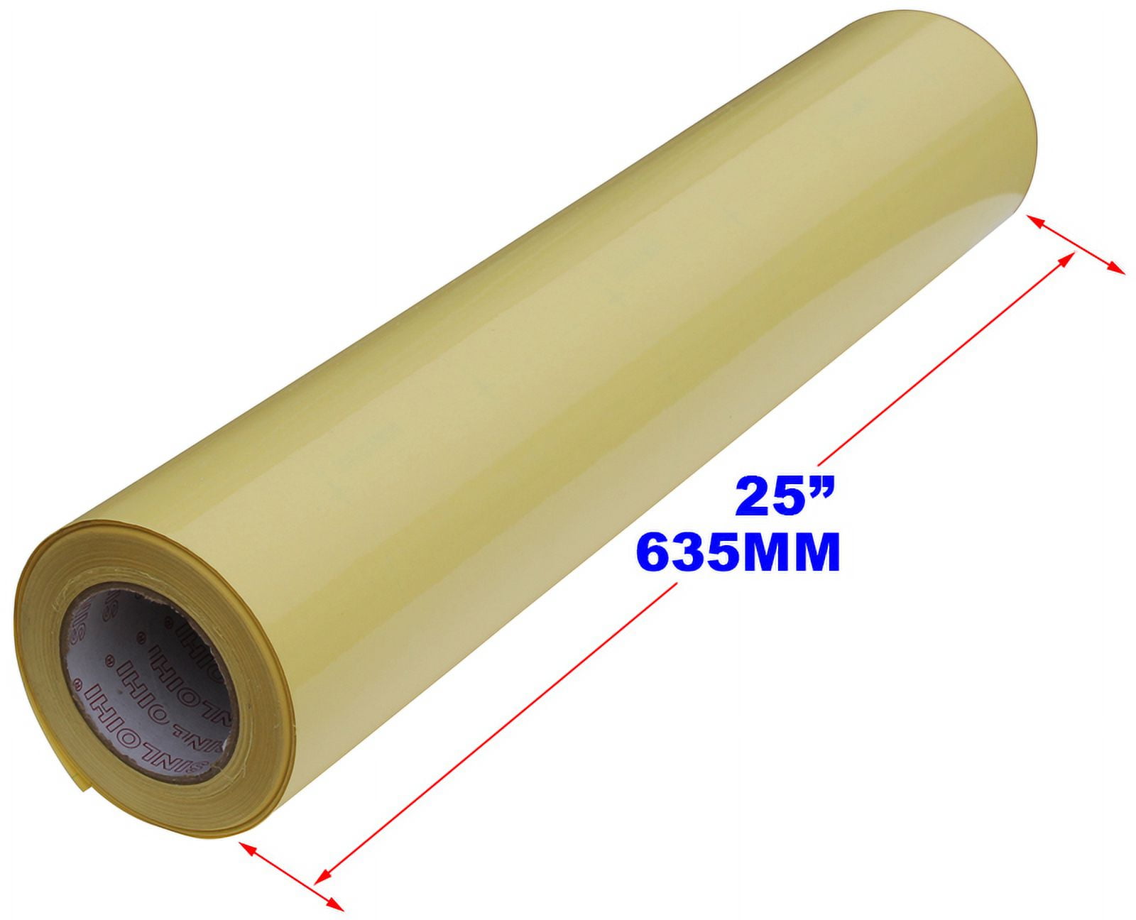INTBUYING 25inX164Ft Glossy Cold Laminating Film Yellow Self-Adhesive Lamination Vinyl Film 1Roll for Cold Lamina-tor