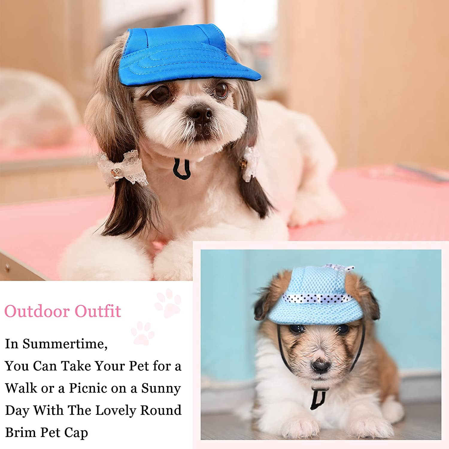 Dog Hat Mesh Porous Sun Cap Breathable 