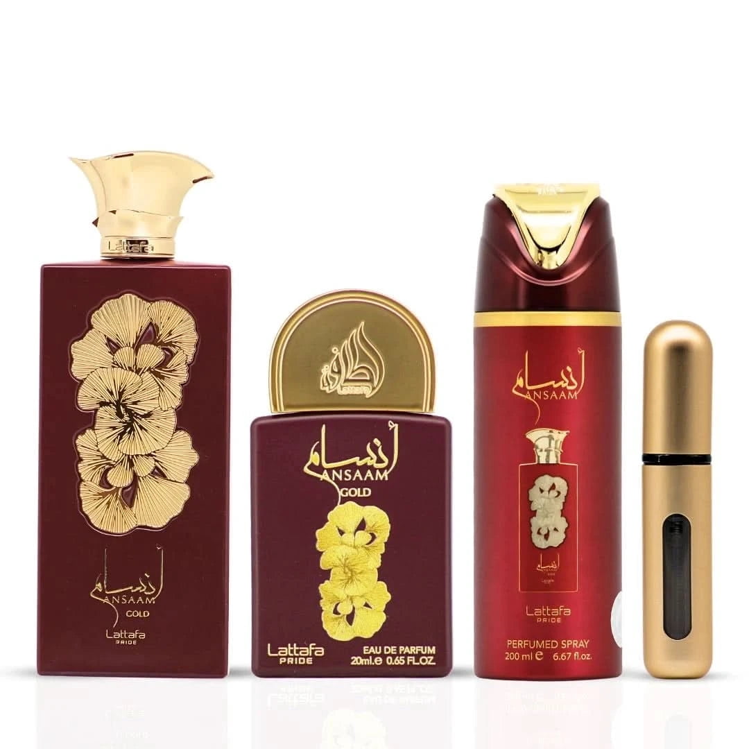 Ansaam Gold 3-Piece Perfume Gift Set by Lattafa Pride (Gift Set