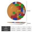 thumbnail image 2 of Yiaed Colorful Building Blocks A Print Bone China Decorative Plate Ceramic Dinner Plates Art Crafts with Display Stand-10in, 2 of 6