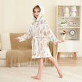 thumbnail image 4 of FORMRS Niños Bathrobe Unisex Hooded Robe Soft Plush Pajamas Sleepwear, Size 2-3T, Colorful Watercolor Seashells, 4 of 7